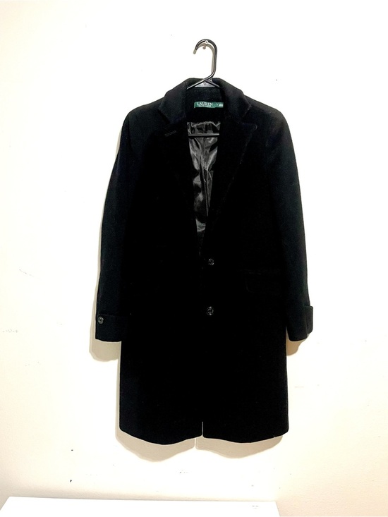 Ralph Lauren Jackets & Blazers - Lauren Ralph Lauren Womens Black Wool Blend Long Pea Coat Size 4 Lined